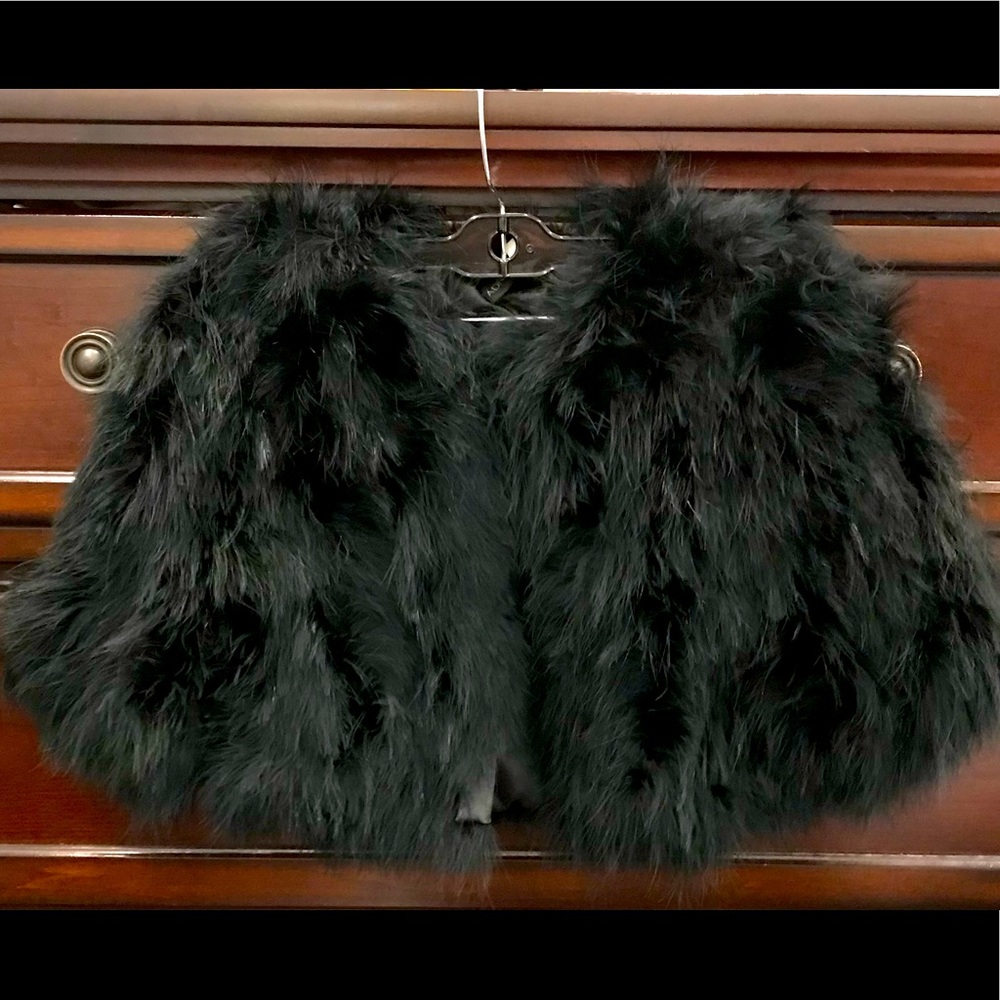 ADRIENNE LANDAU FEATHER BOLERO